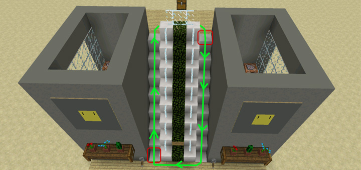 Работающий эскалатор - Карта Minecraft PE