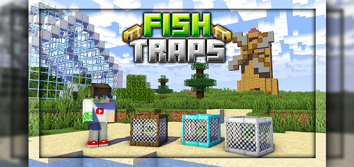Fish Traps V1.0 (Fish Net) Мод/Аддон Minecraft PE