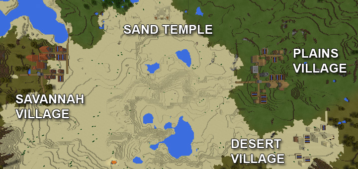 Три деревни и храм на спавне - Сид PE